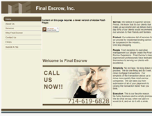 Tablet Screenshot of finalescrow.com